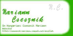mariann csesznik business card